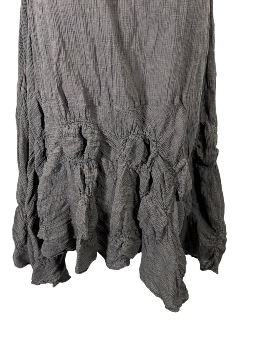 Vintage Dress To Kill Y2K Euro Crinkle Gauze Bubble Ruffle Midi Skirt Size 1 - Picture 7 of 11